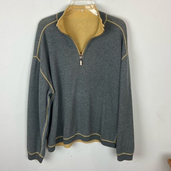 Tommy Bahama Flipshore Half-Zip Reversible Sweatshirt Size Large - Picture 12 of 15